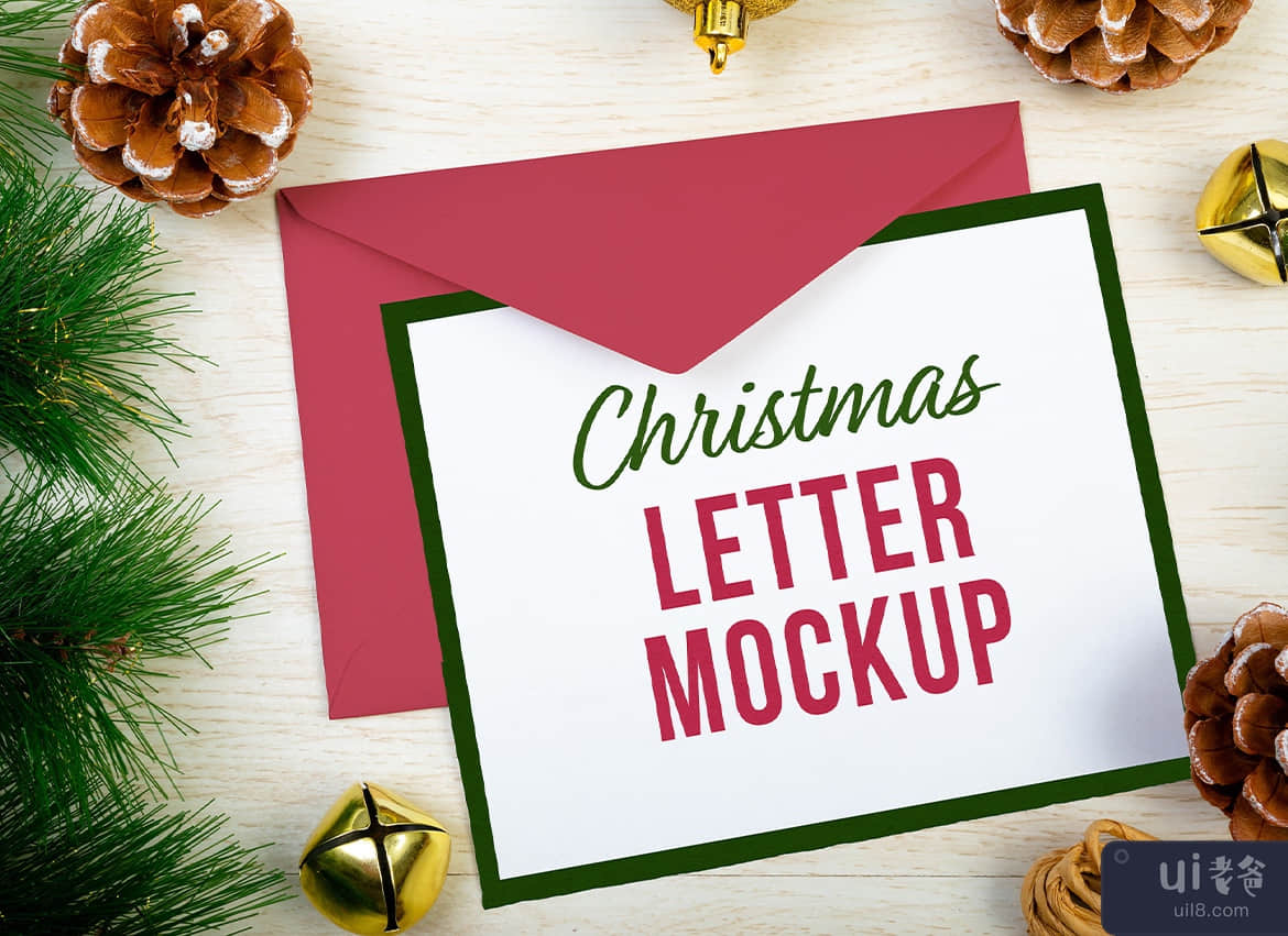 圣诞字母样机集(Christmas Letter Mockup Set)插图4