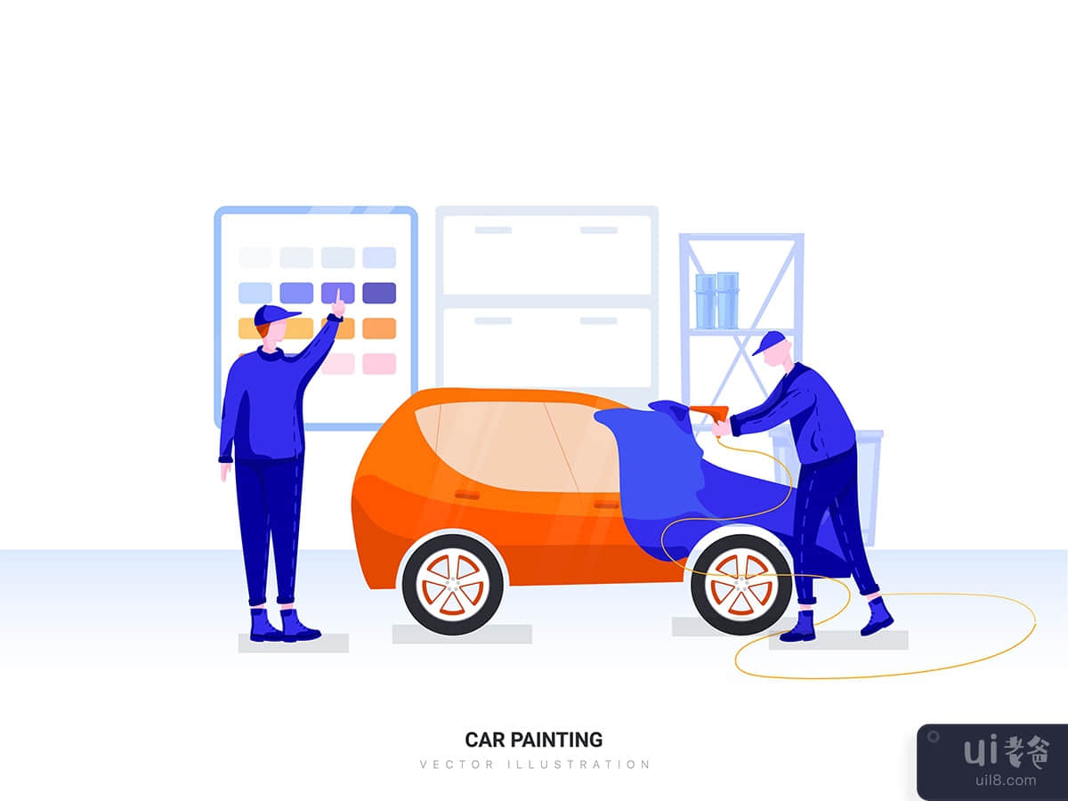 Car Painting Vector Illustration