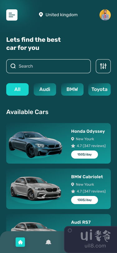 汽车租赁应用概念(Car Rental App Concept)插图3