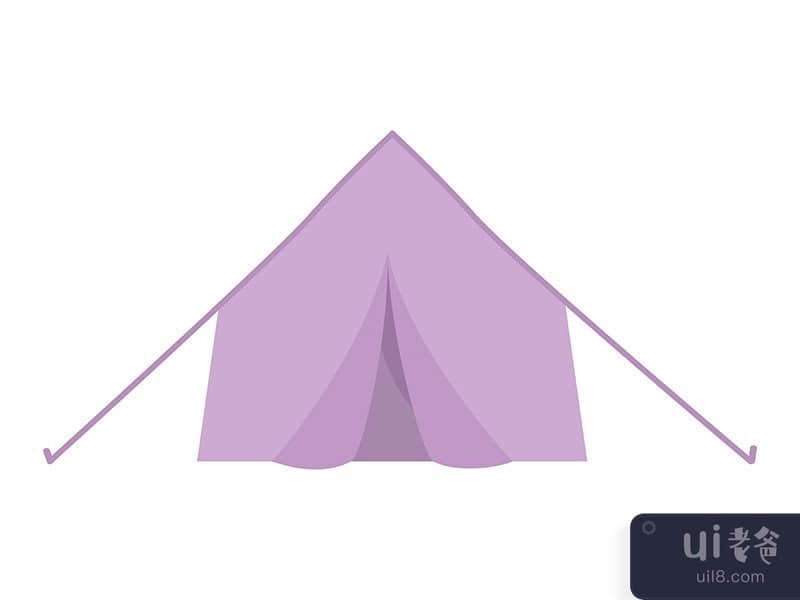 Camping tent semi flat color vector object