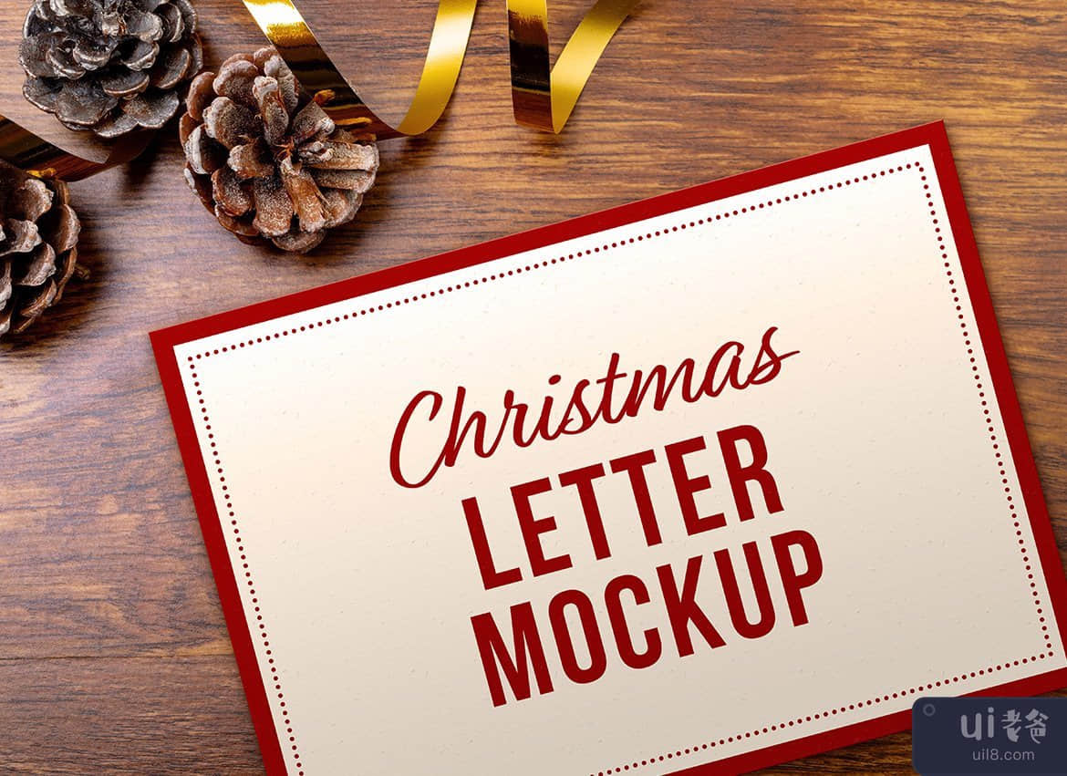 圣诞信函和电话样机套装(Christmas Letter & Phone Mockup Set)插图3