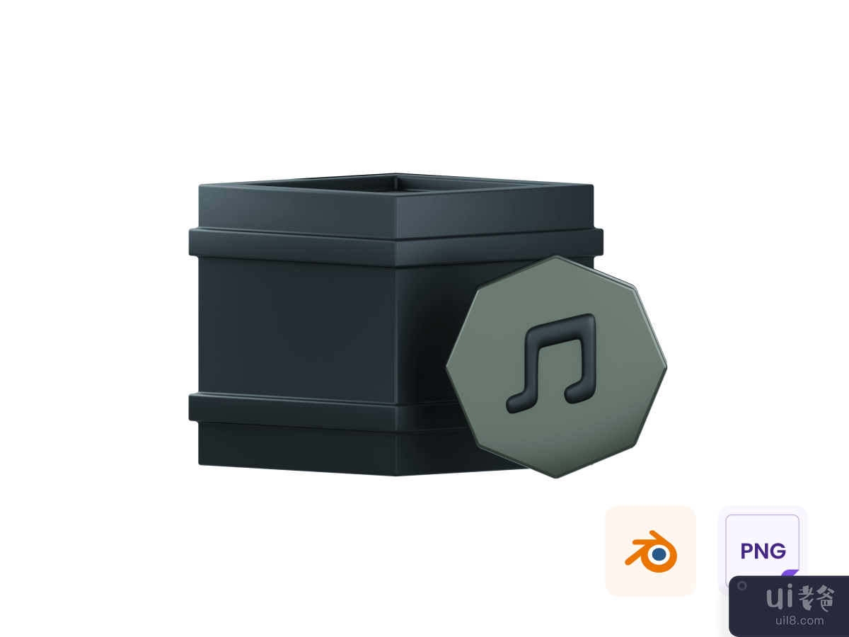 Box & Music 3D Icon
