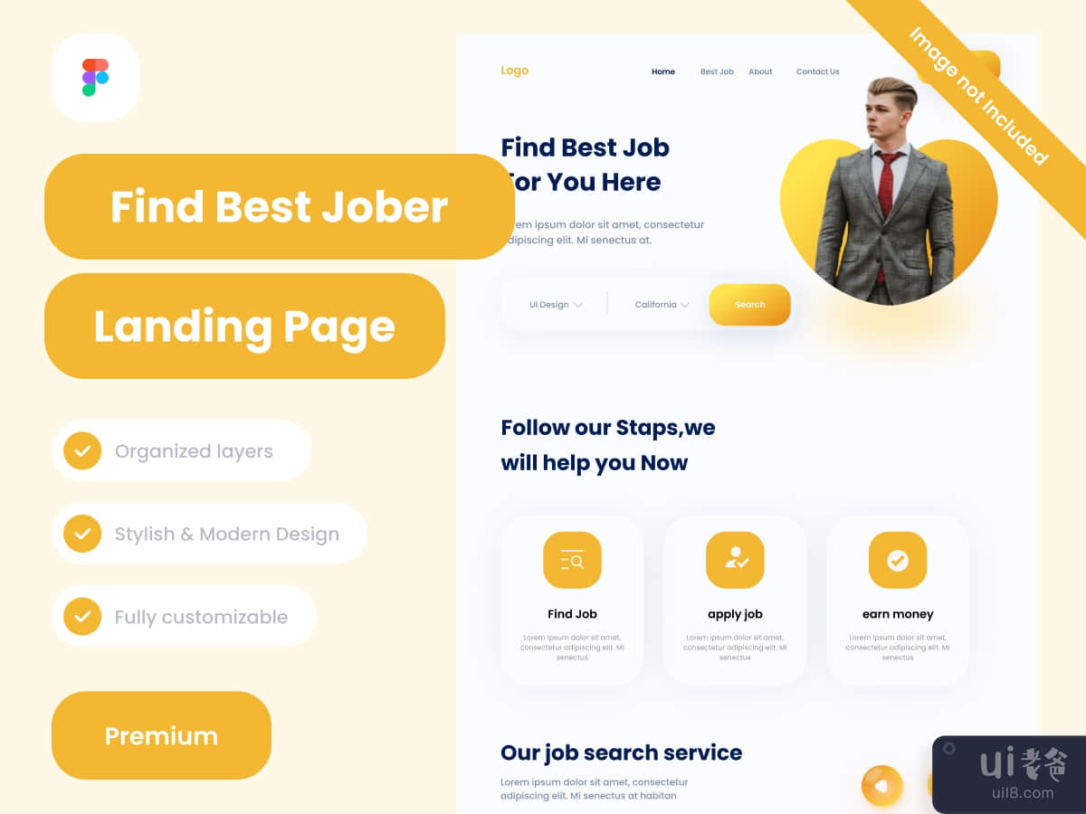 best job Landing Pages Design website Mockup