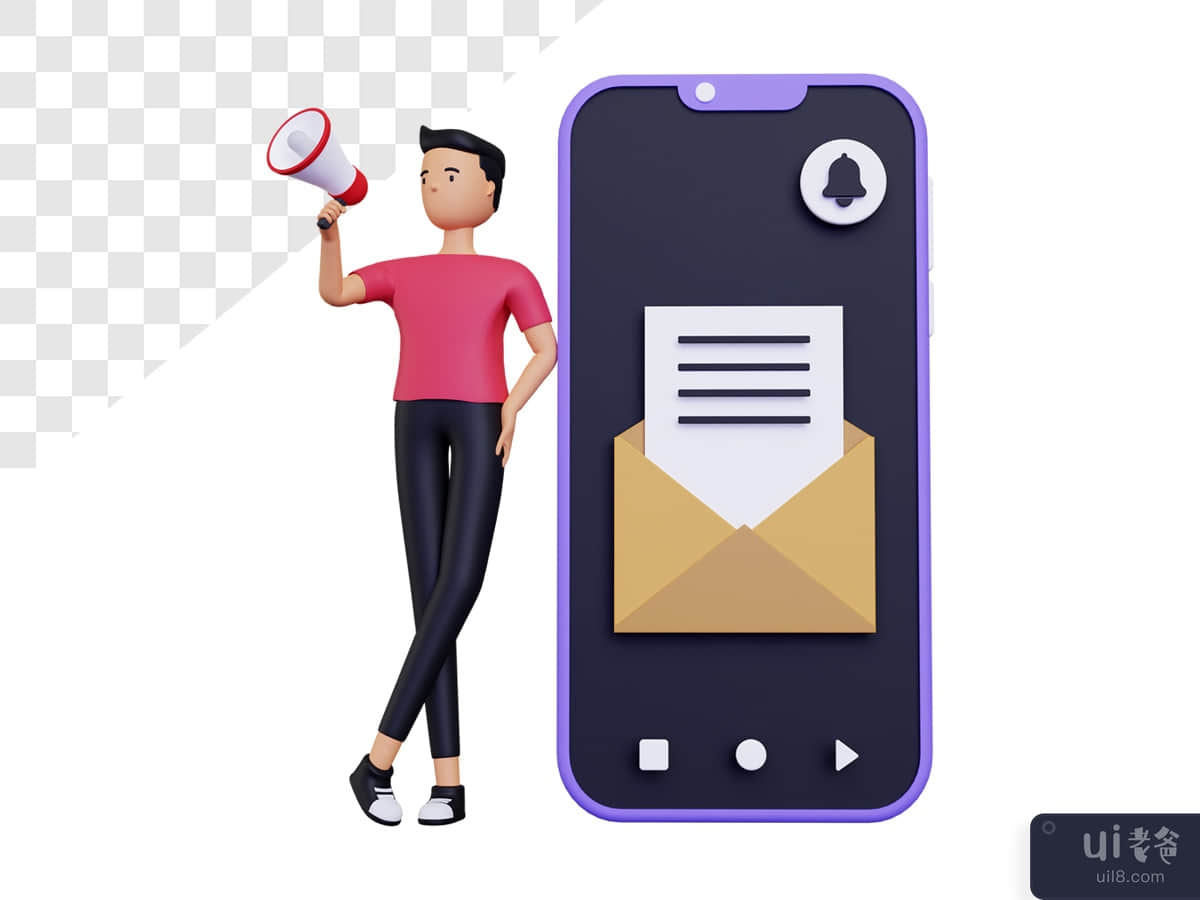 3d email campaign with male character
