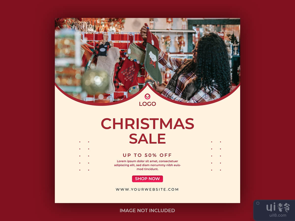 Christmas sale social media post template