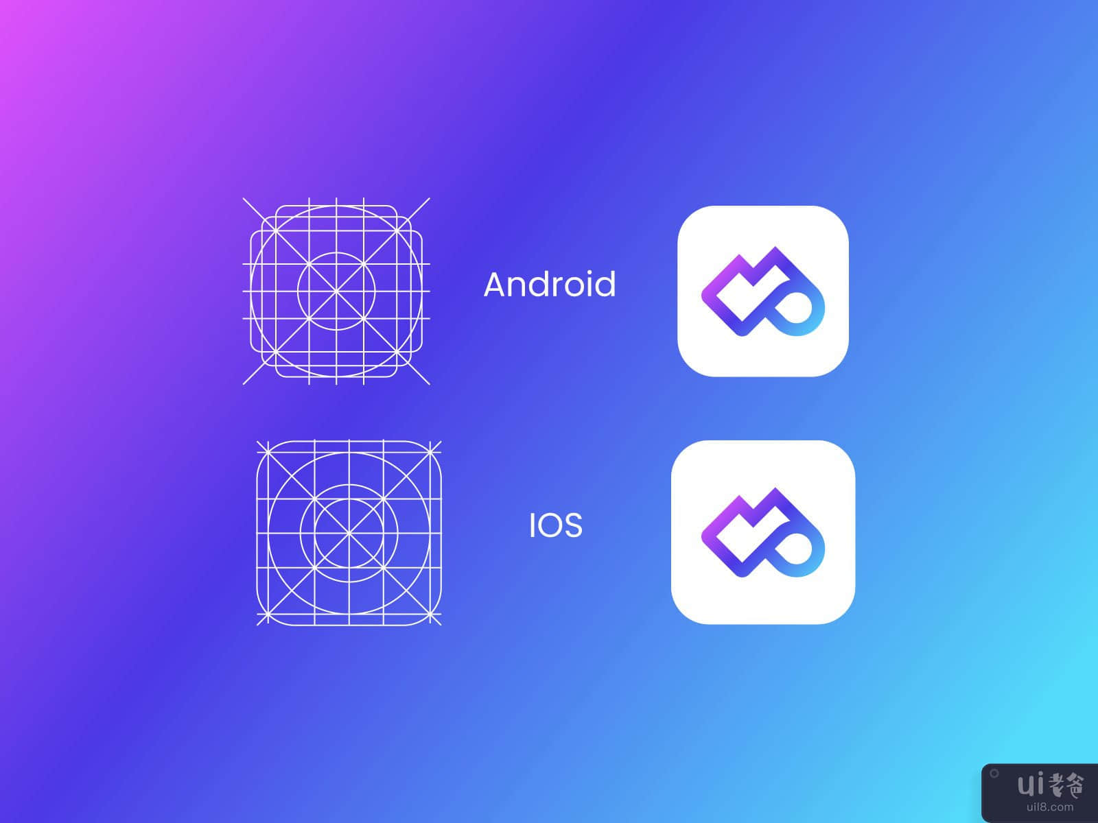 Android App Icon Grid Template
