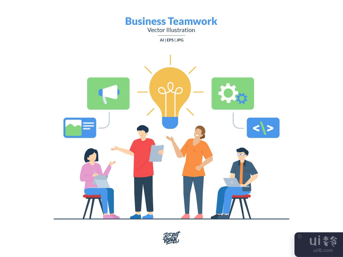 Business Teamwork Vector Illustration