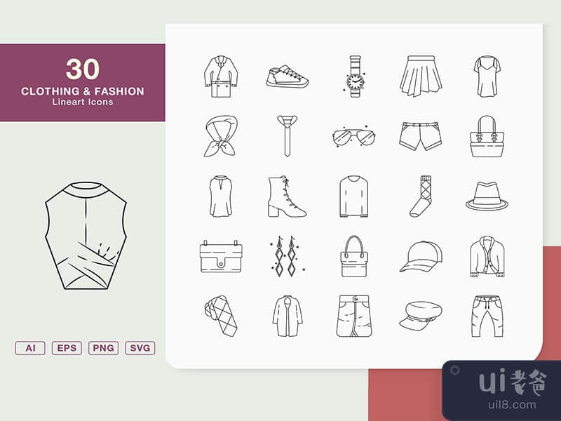 Clothing Fashion Lineart Icons