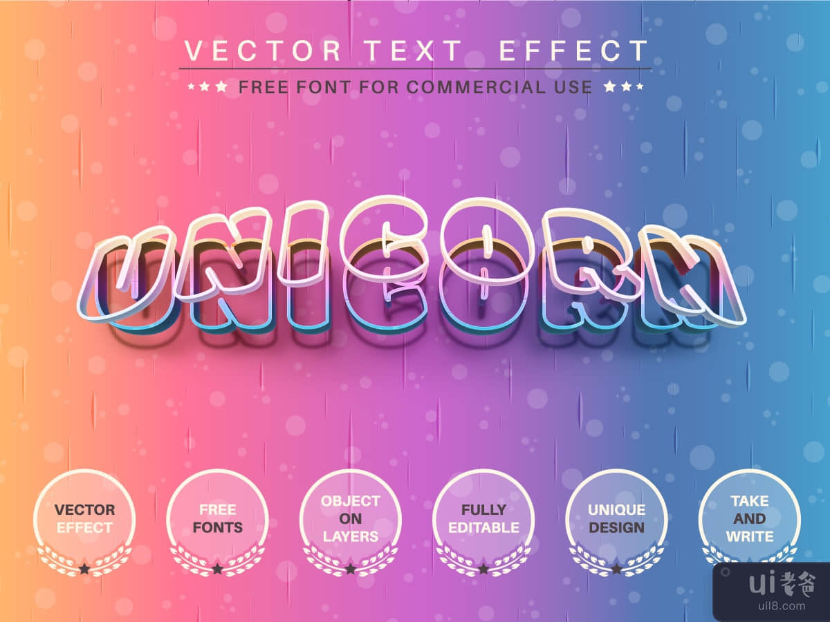 Bend Unicorn - Editable Text Effect, Font Style