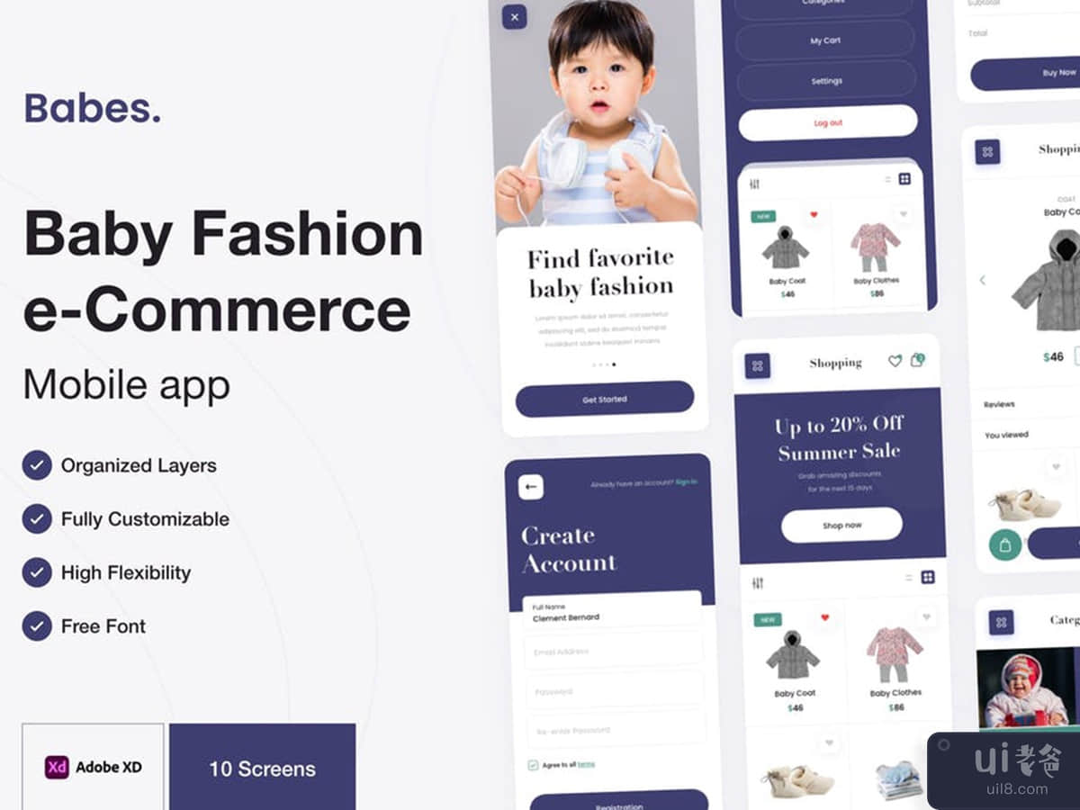 Babes - Kids Fashion Store Mobile App UI Kit