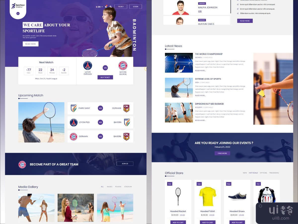 Badminton HTML Template