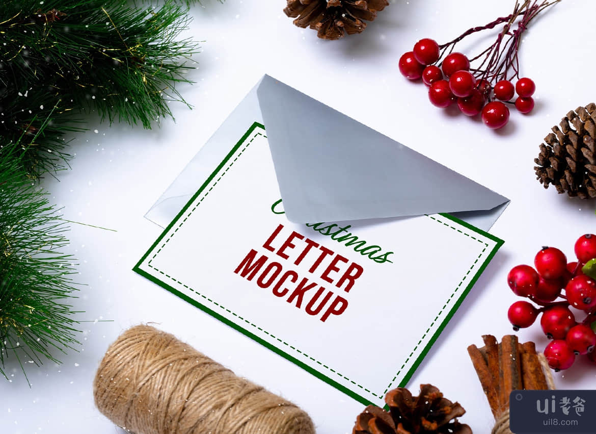圣诞字母样机集(Christmas Letter Mockup Set)插图3