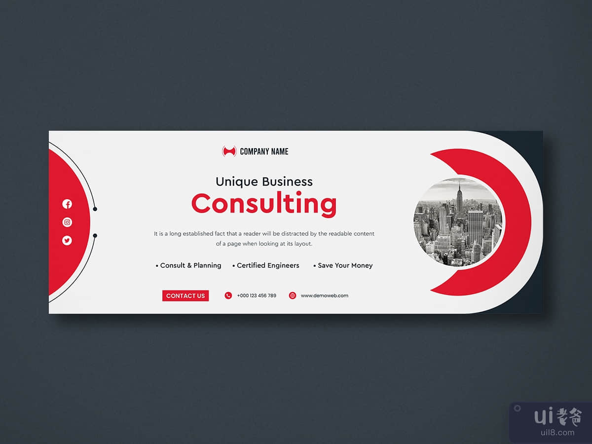 Business consulting Facebook cover and banner design template