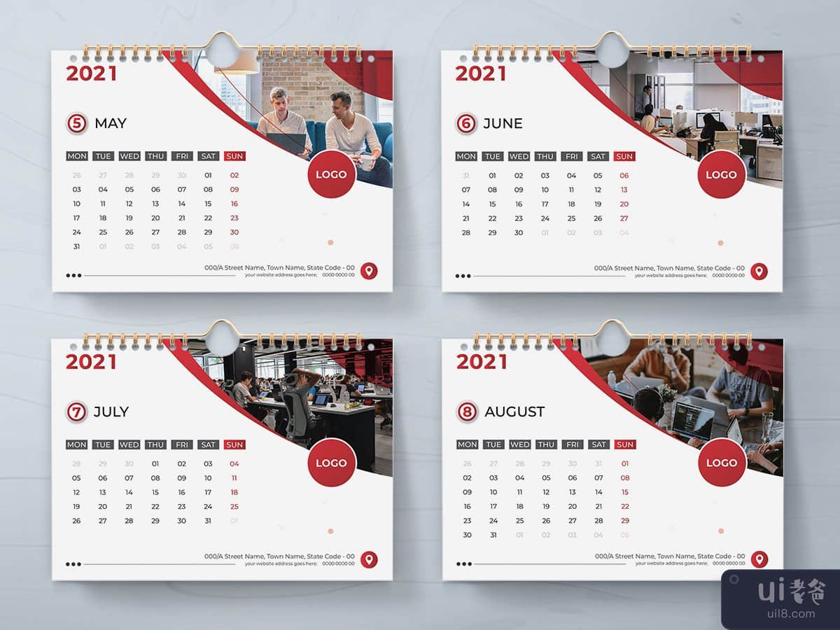 2021 年台历(2021 Desk Calendar)插图7