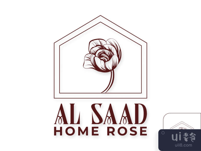 AL SAAD Home Rose Logo Design