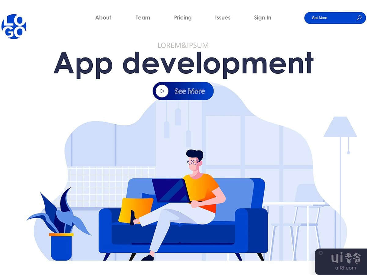 App Development Landing Page Flat Concept