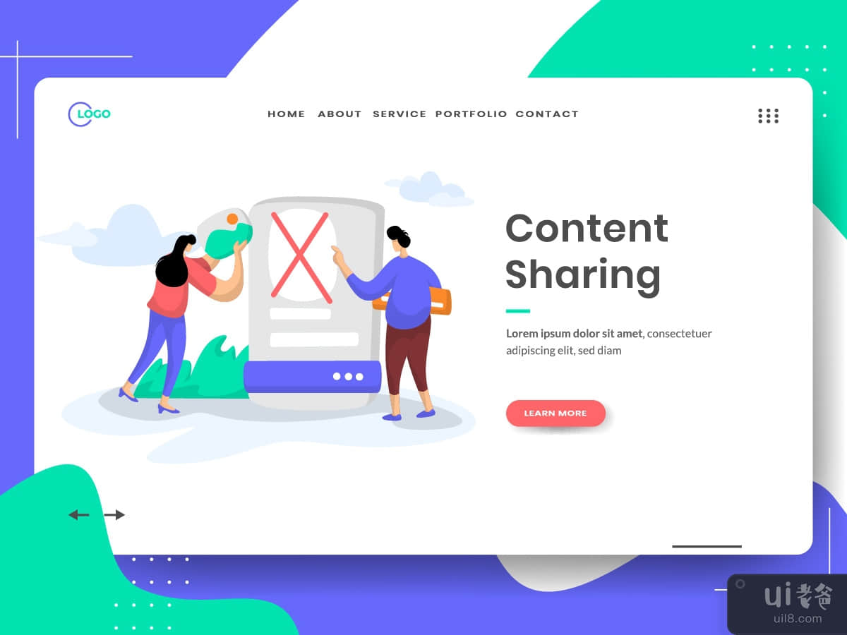 Content Sharing vector illustration