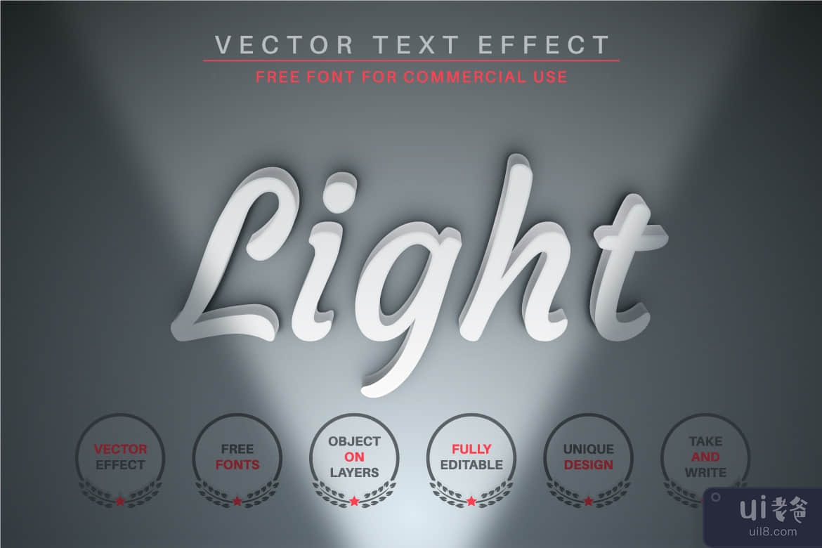 底灯 - 可编辑的文字效果，字体样式(Bottom Light - Editable Text Effect, Font Style)插图6