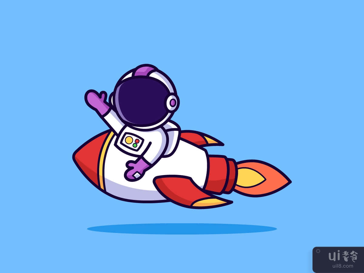 Astronaut on rocket