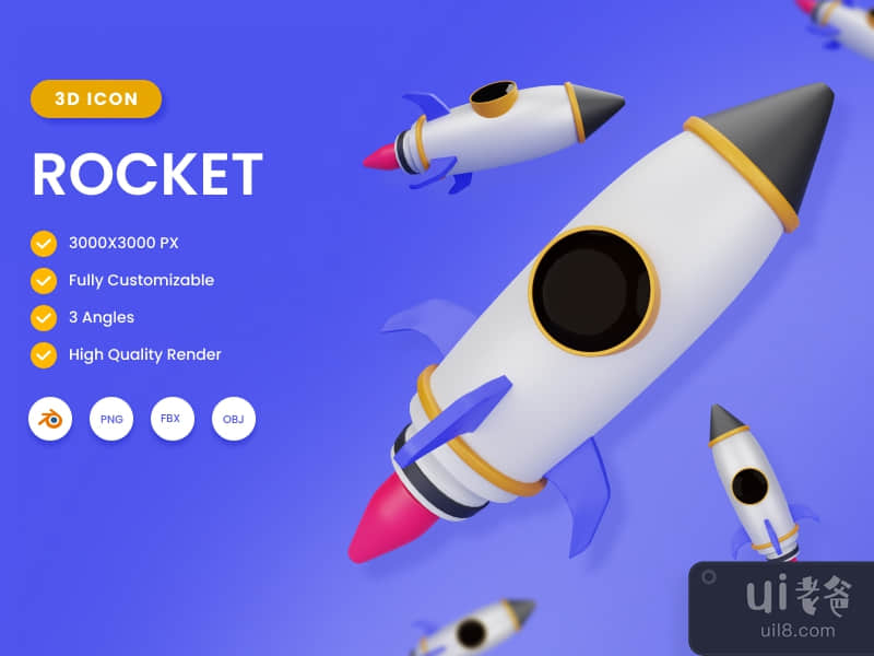 3D Rocket illustration