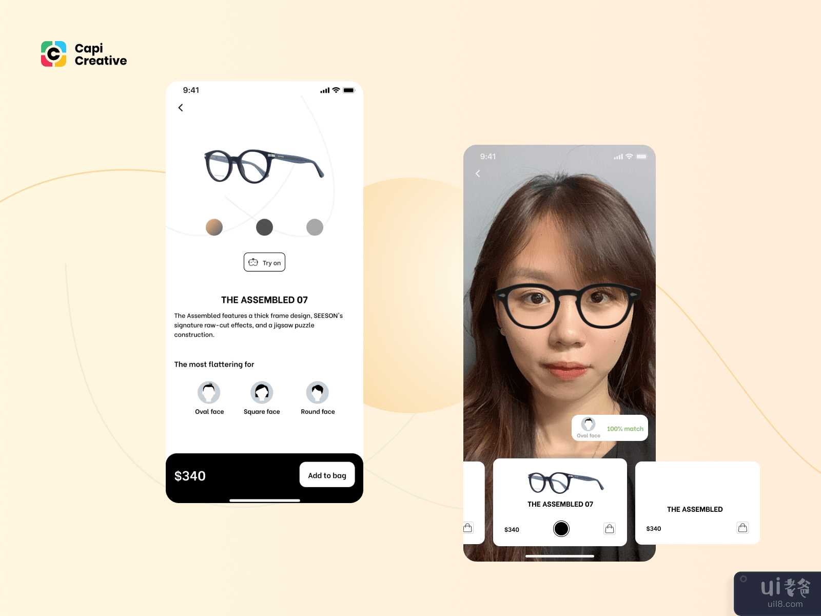 AR Glasses App UI concept