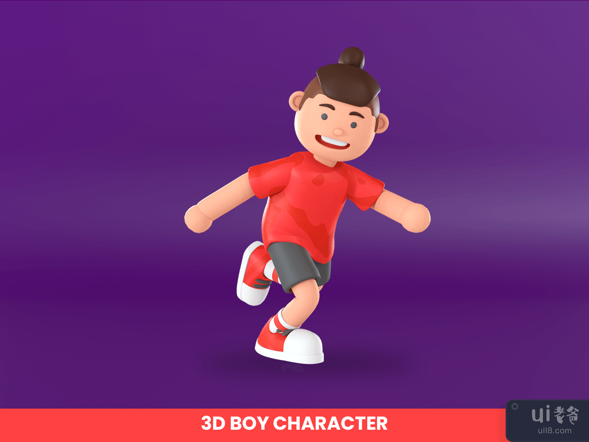 3d rendering of a boy running illustration