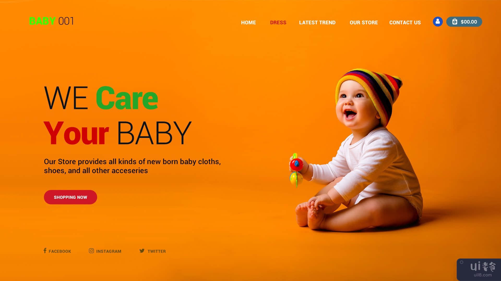 婴儿护理登陆页面(BABY Care Landing Page)插图2