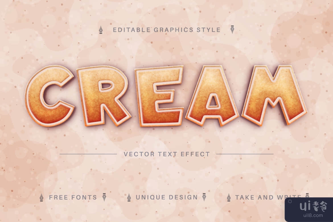 饼干 - 可编辑的文字效果，字体样式(Biscuit - Editable Text Effect, Font Style)插图4
