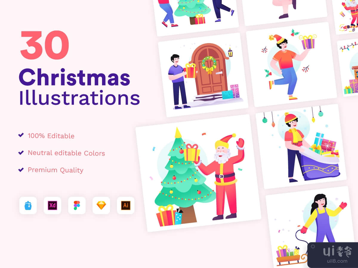 Christmas Illustrations – Flat Vectors