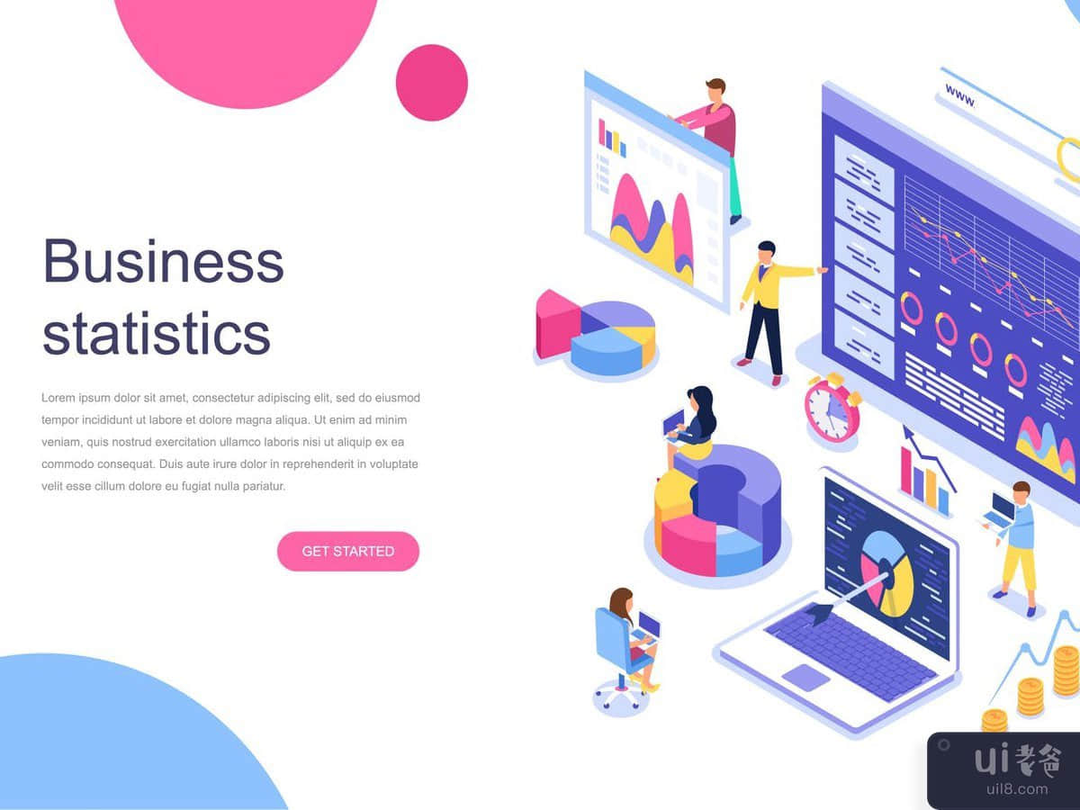 Business Statistic Isometric Concept