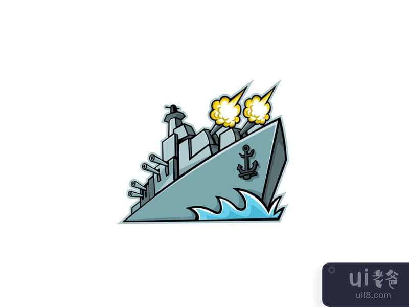 American Destroyer Warship Mascot