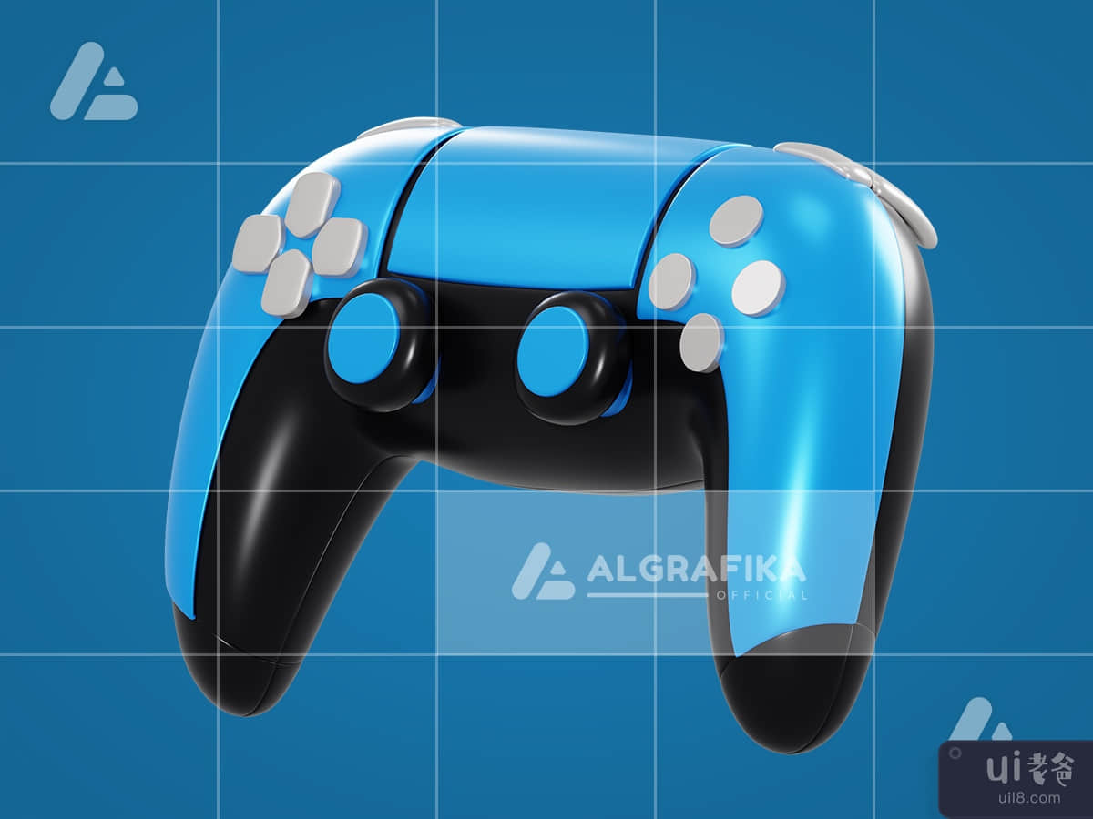 3d game controller object with transparent background
