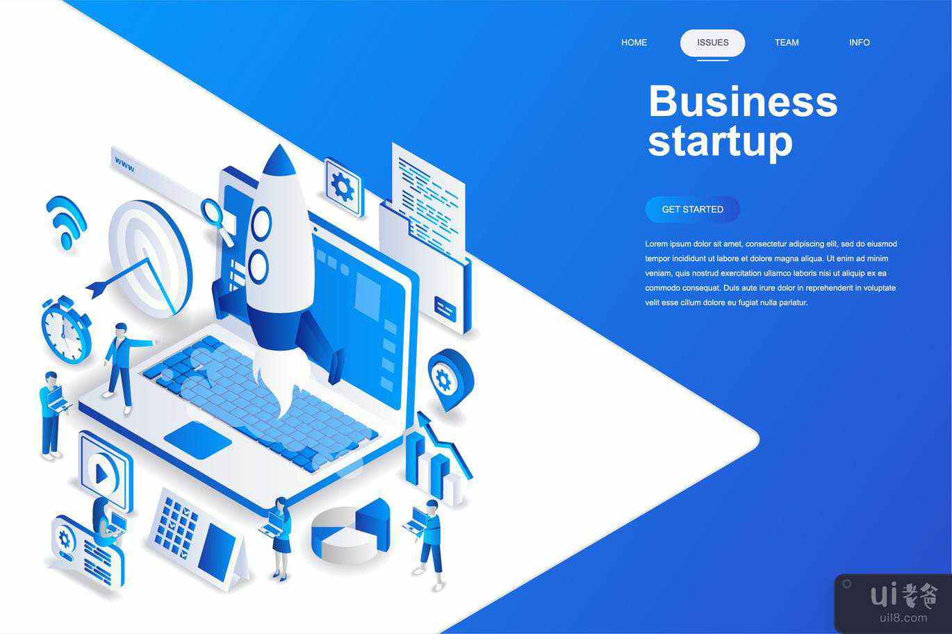 业务启动等距概念(Business Startup Isometric Concept)插图2