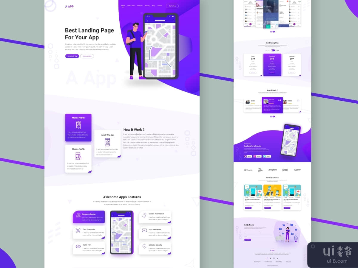 Apps Landing Page Template Design