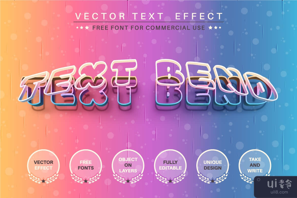 Bend Unicorn - 可编辑的文字效果，字体样式(Bend Unicorn - Editable Text Effect, Font Style)插图4