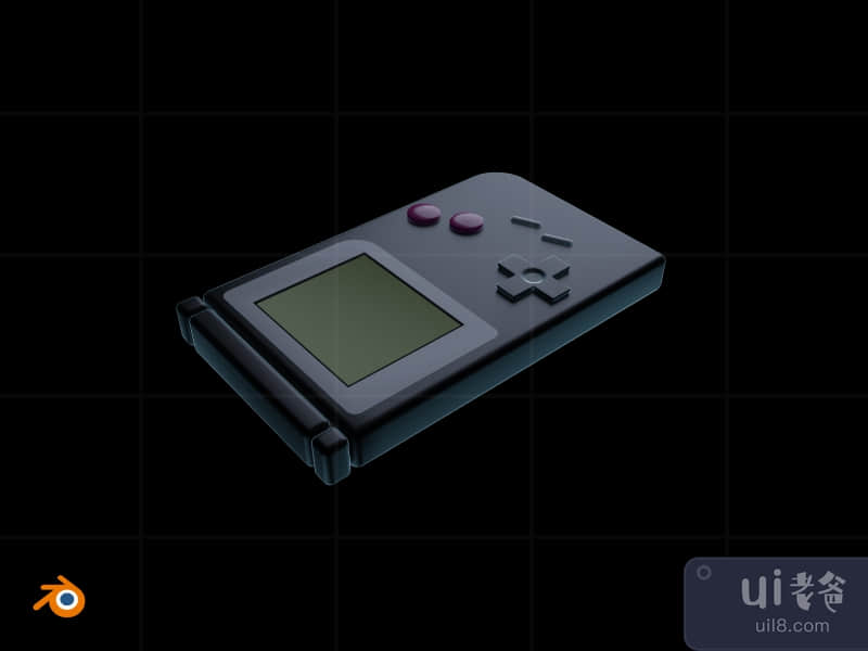 3D Game Device Glow In The Dark Illustration Pack - Gameboy