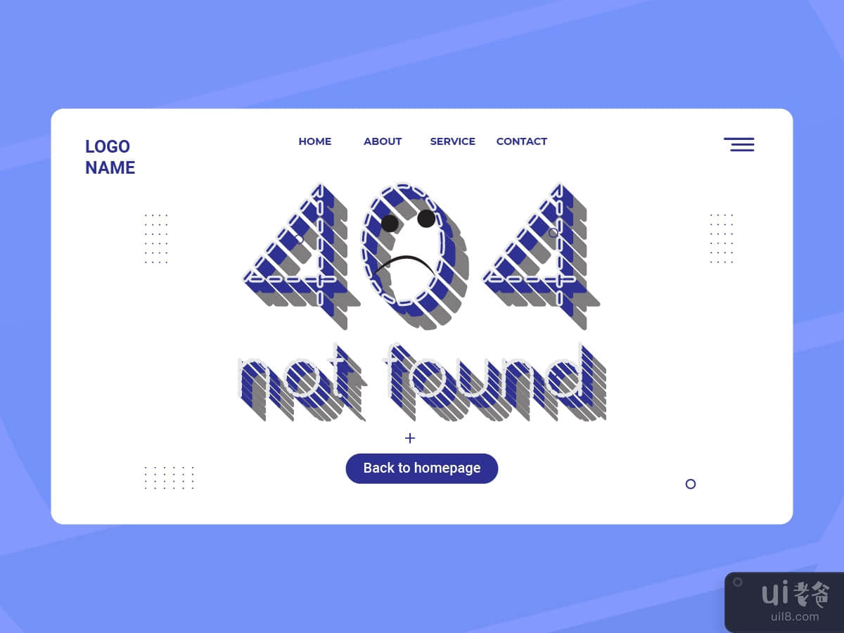 404 Error page design, web template 