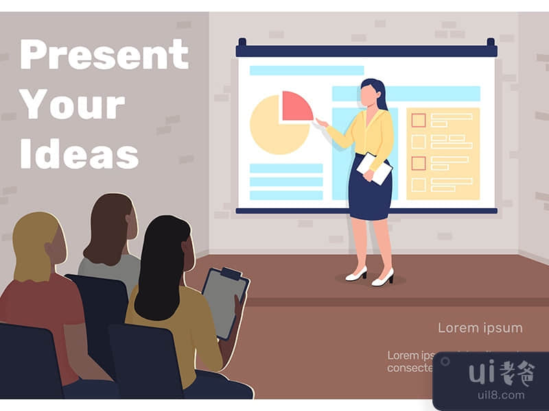 Business presentation poster flat vector template