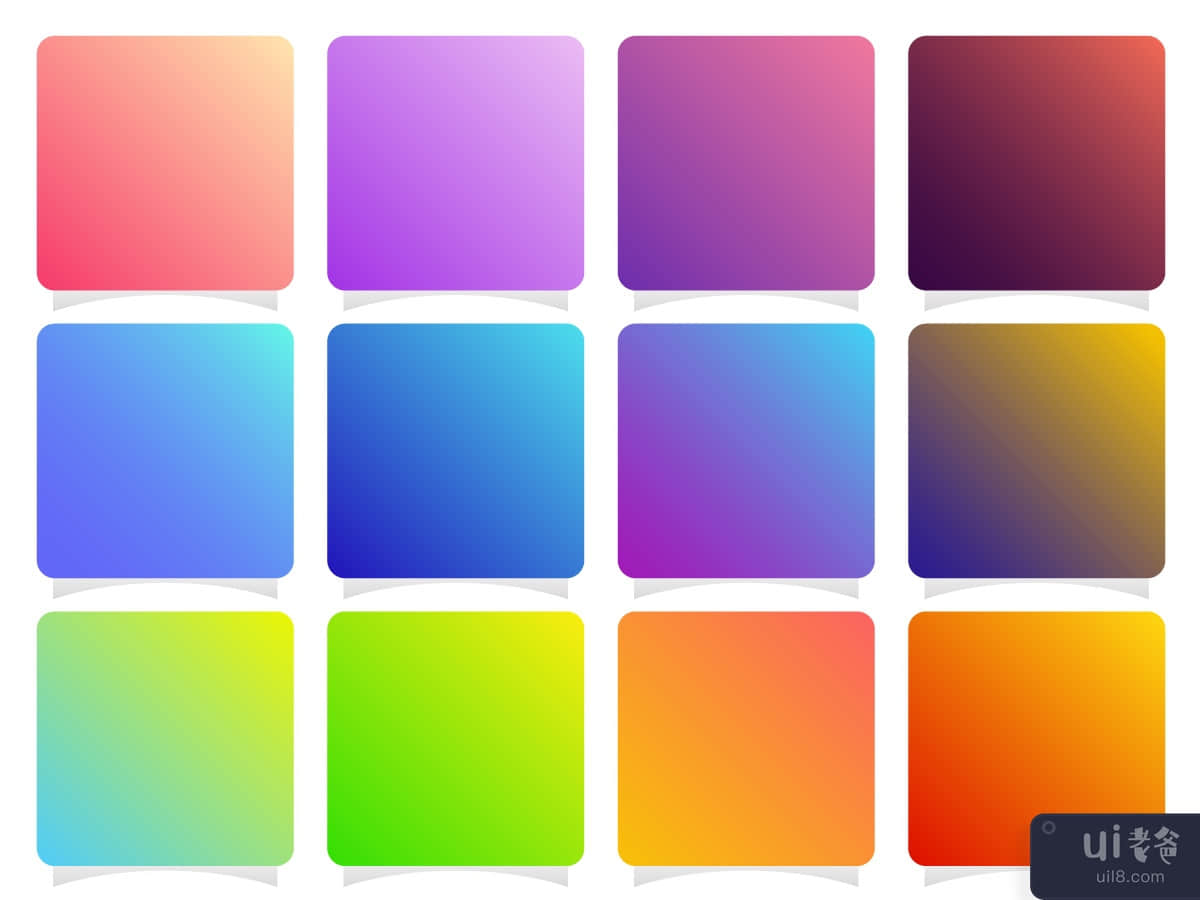 Beautiful vibrant colorful gradients collection