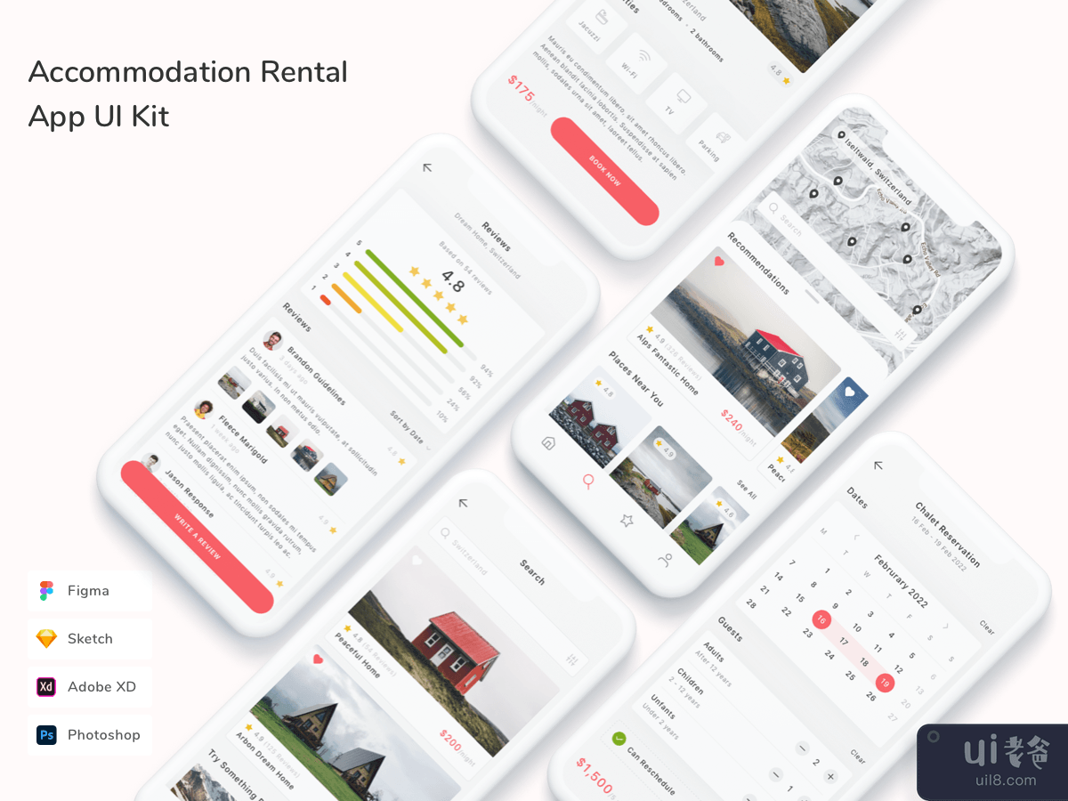 Accommodation Rental App UI Kit