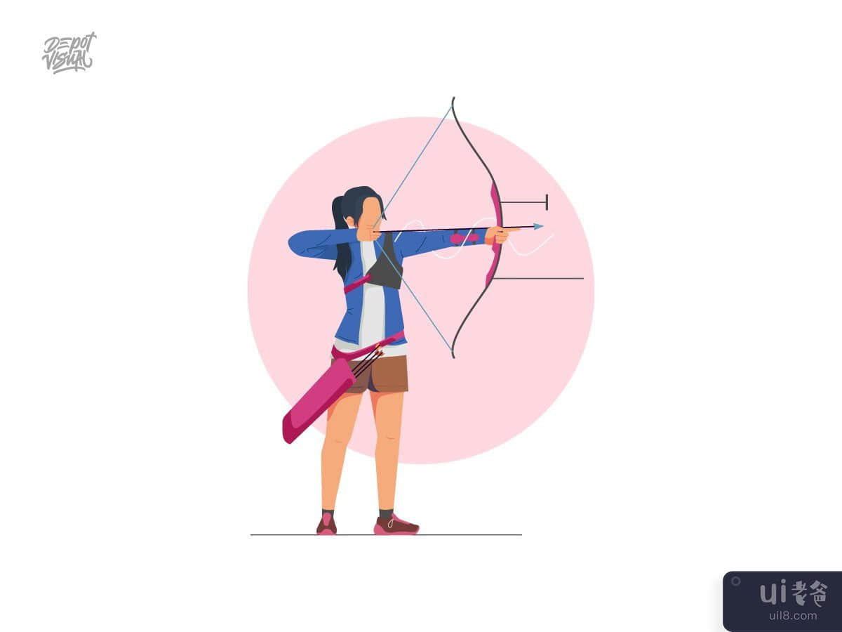 Archery Athlete Illustration - Olympic Sport