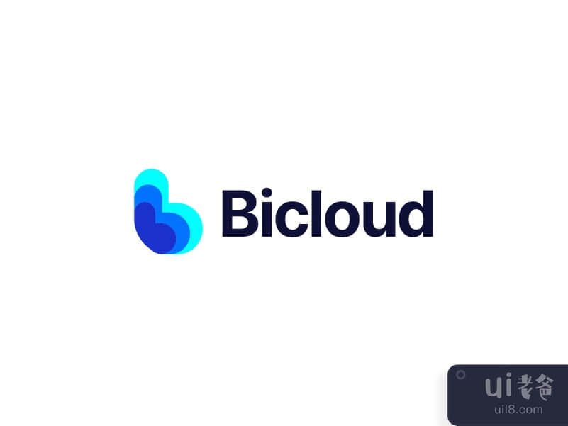 b 字母标志 - saas 标志 - b2b 标志 - bicloud(b letter logo - saas logo - b2b logo - bicloud)插图2