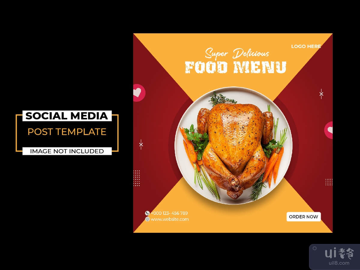 Chicken food social media and instagram post template