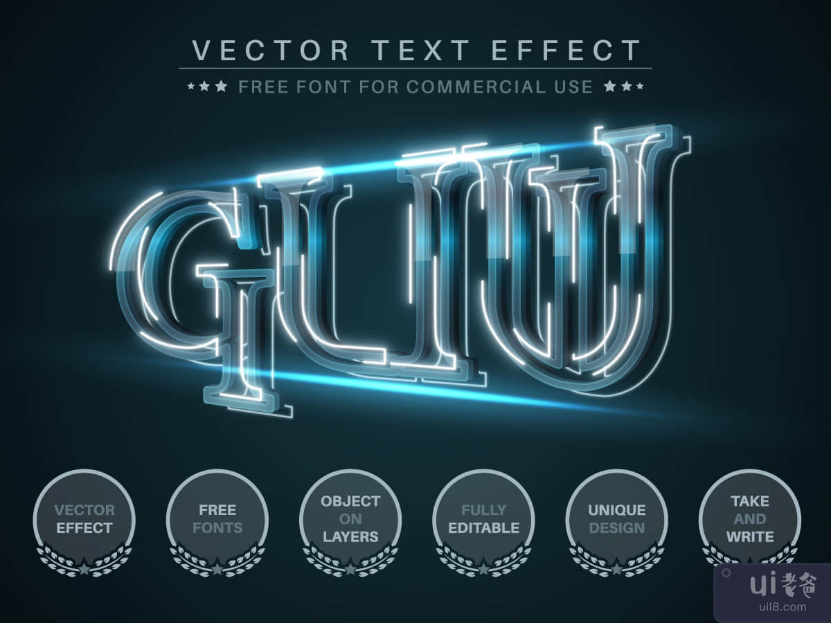 Blue Flash - Editable Text Effect, Font Style