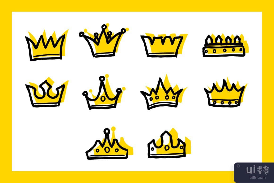 皇冠图标集(Crown icons set)插图2