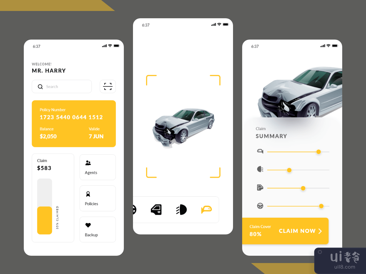 Car policy - iOS App UI Kit