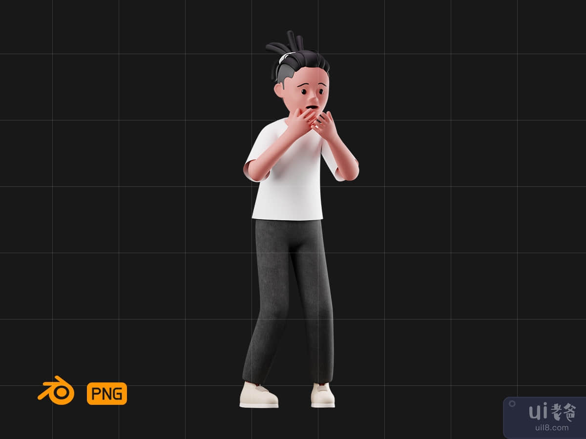 3D Character Pose - Afraid