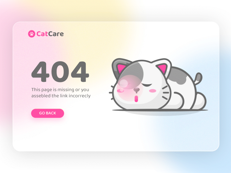 404 Page Not Found Cat Sleep Animation | Lottiefiles