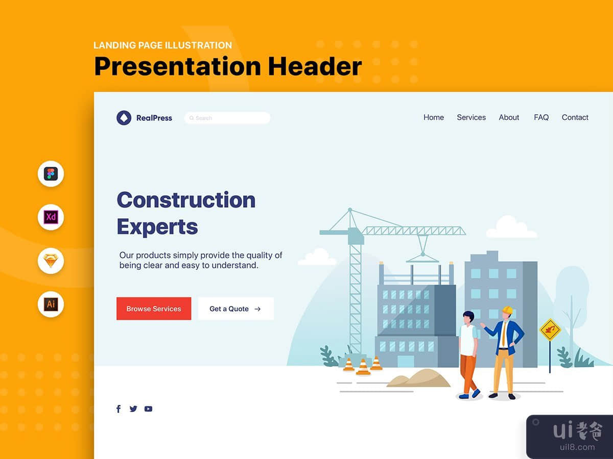 Construction Experts - Web Header Template