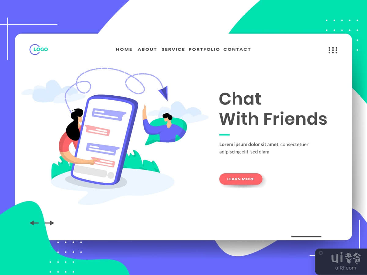Chat With Friends vector illustration